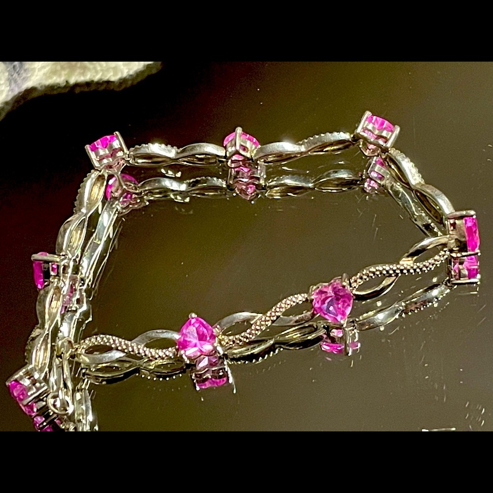 Pink sapphire bracelet